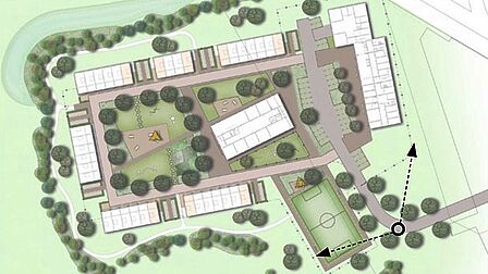 Plankaart van het asielzoekerscentrum in Medemblik