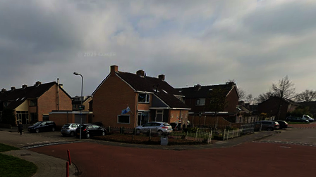 Woonwijk vanaf kruising bekeken