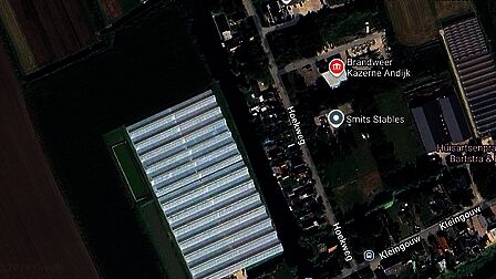 Luchtfoto van Google Map: locatie Beldershoek. In de buurt van de Hoekweg. 