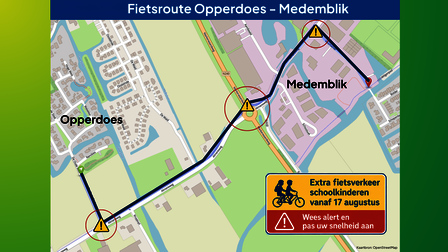 Plattegrond fietsroute Opperdoes Medemblik